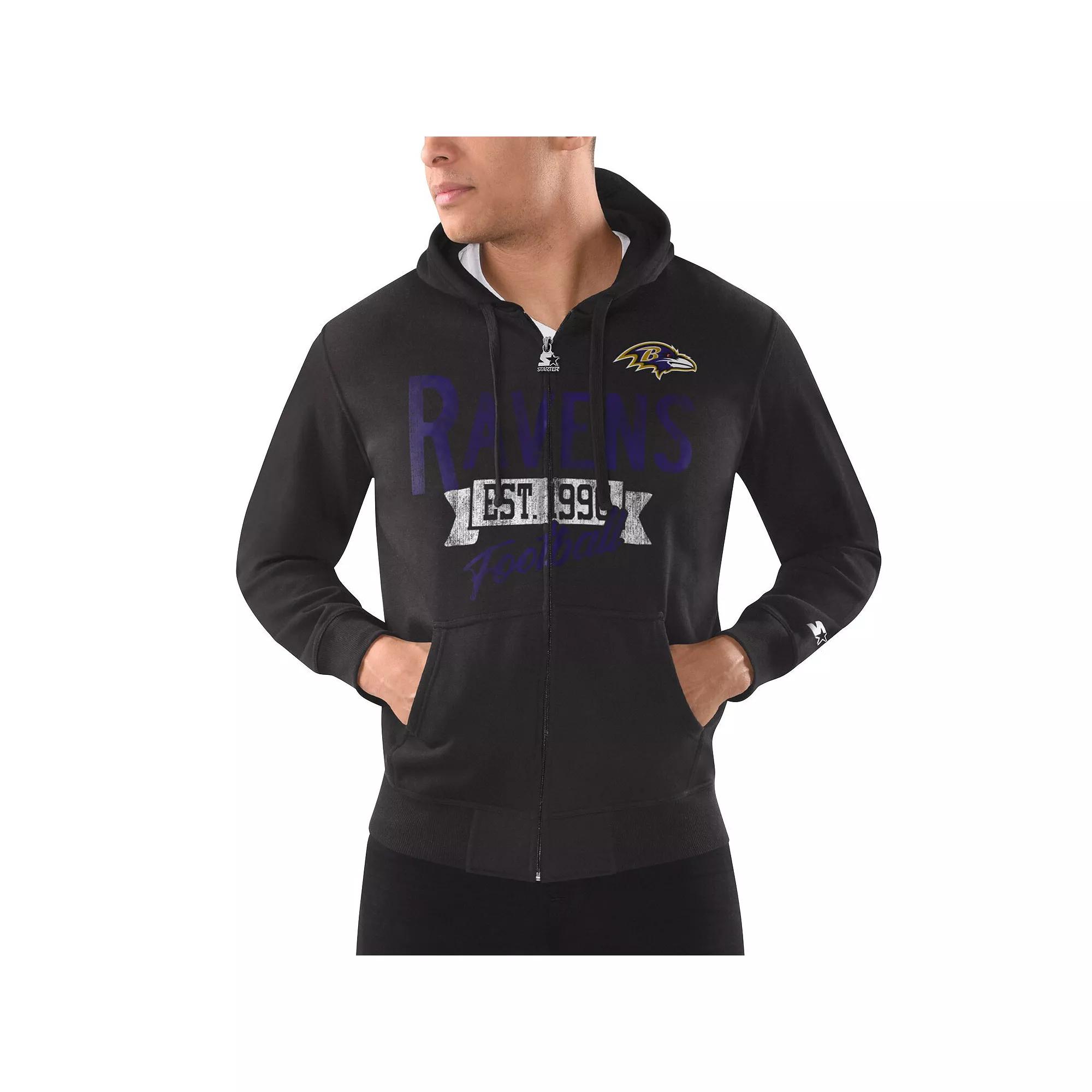 Men's Starter Black Baltimore Ravens Domestic Post Season Full-Zip Hoodie,  Product Image
