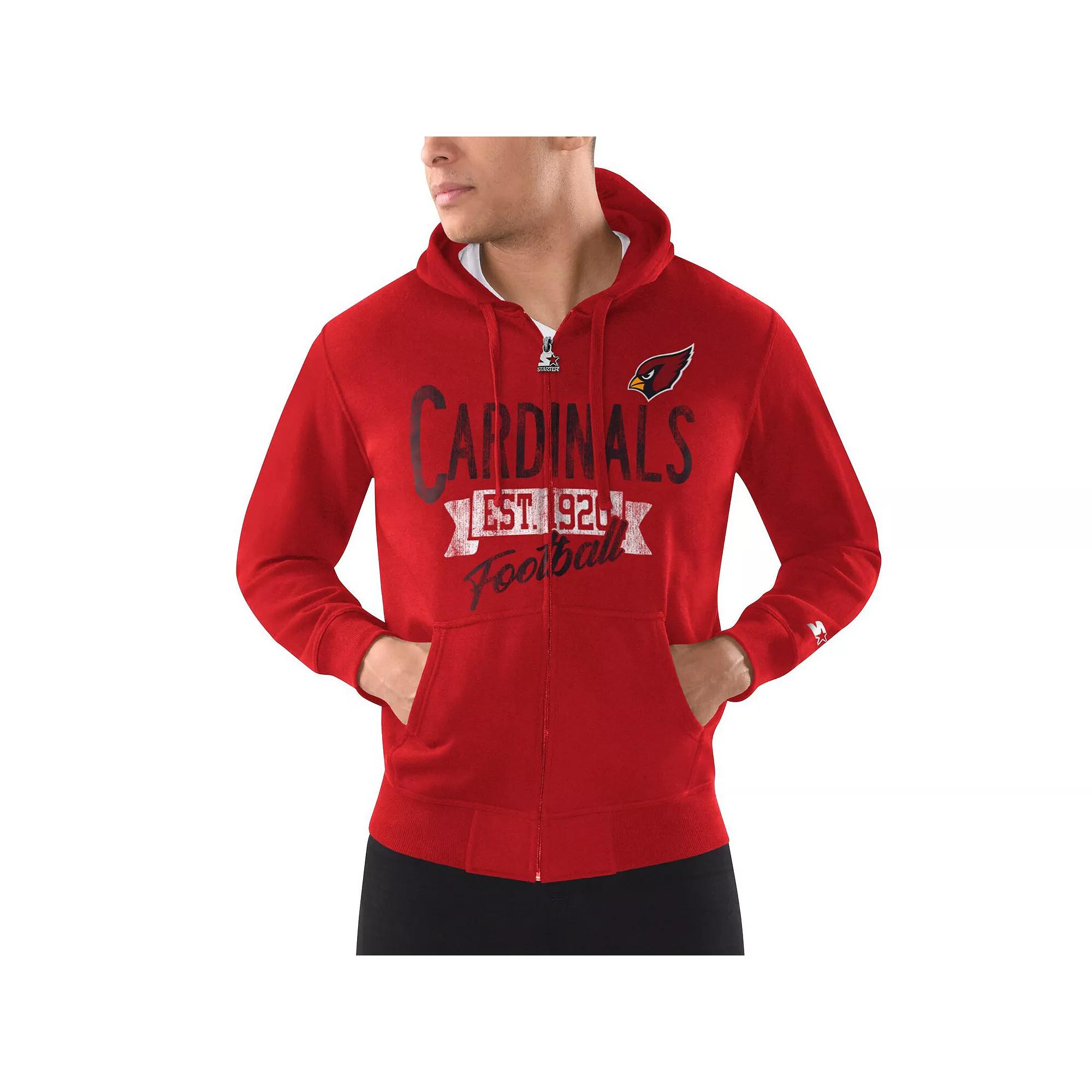 Men's Starter Cardinal Arizona Cardinals Domestic Post Season Full-Zip Hoodie,  Product Image