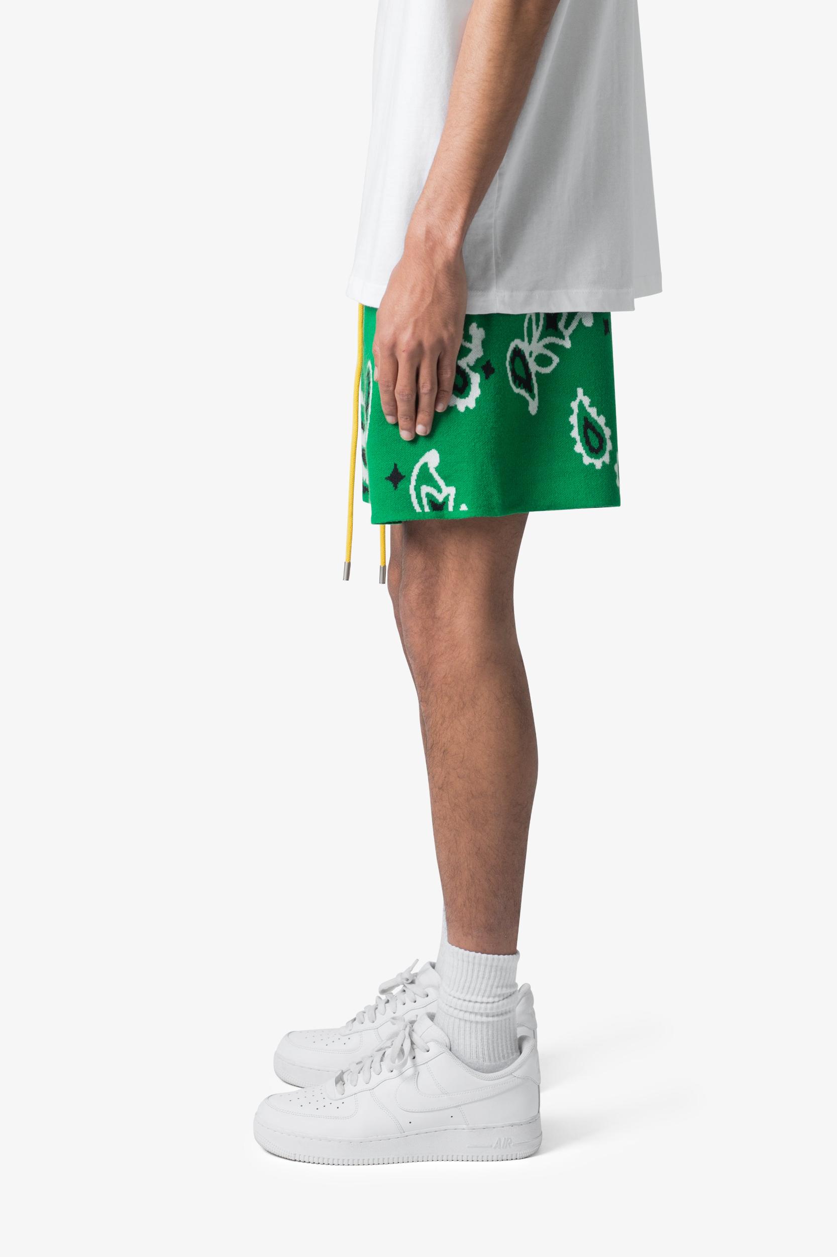 Paisley Knit Shorts - Green Male Product Image