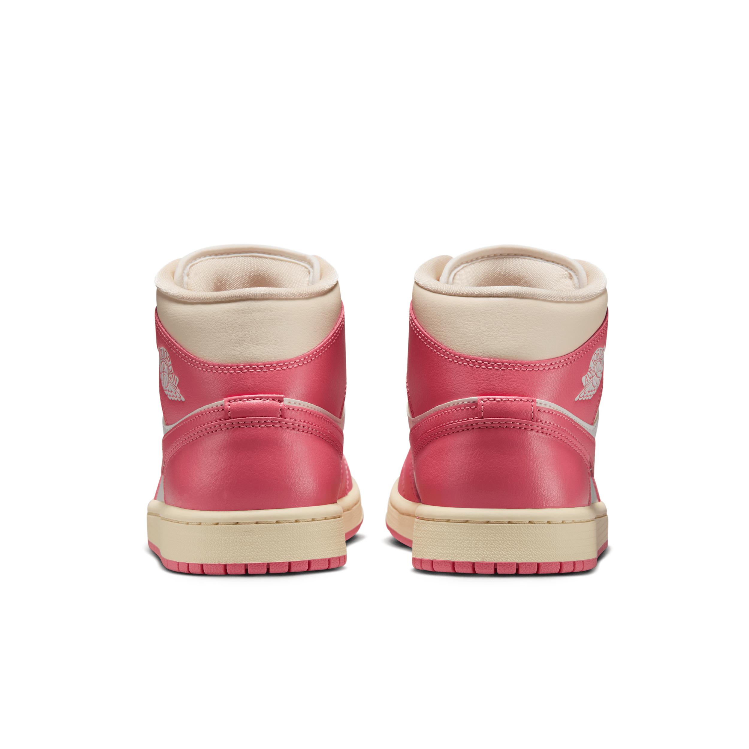 Jordan Womens Jordan AJ 1 Mid - Womens Basketball Shoes Sail/Pink Product Image