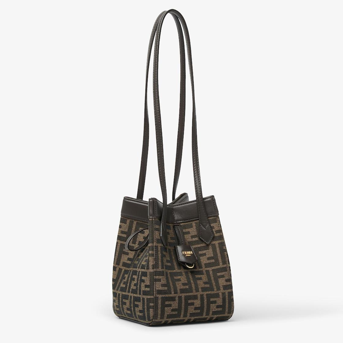 Fendi Origami MiniBrown FF jacquard fabric mini bag that can be transformed Product Image