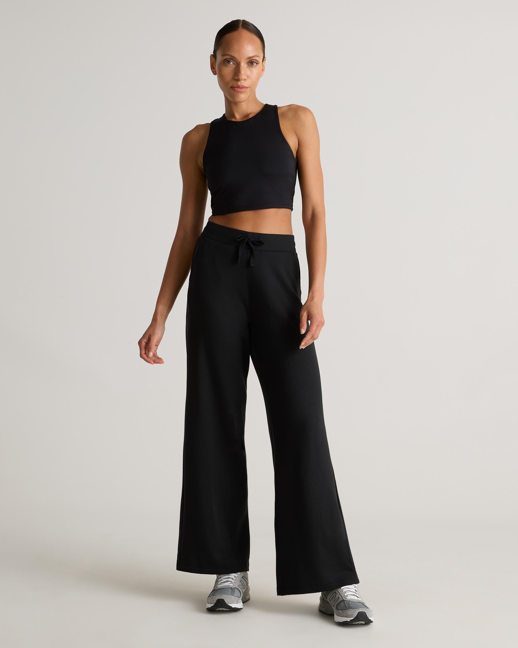 Quince | Women's SuperSoft Fleece Wide Leg Pants Lenzing Modal Product Image