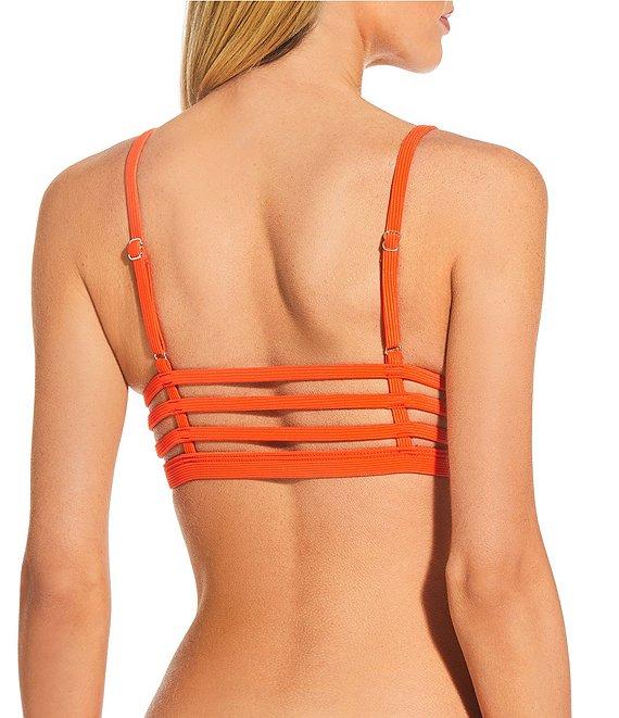 Gianni Bini Solid Ribbed High Waist Cheeky Swim Bottom Product Image