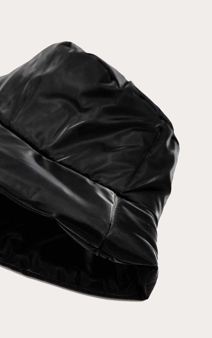 Black Shiny Nylon Bucket Hat Product Image