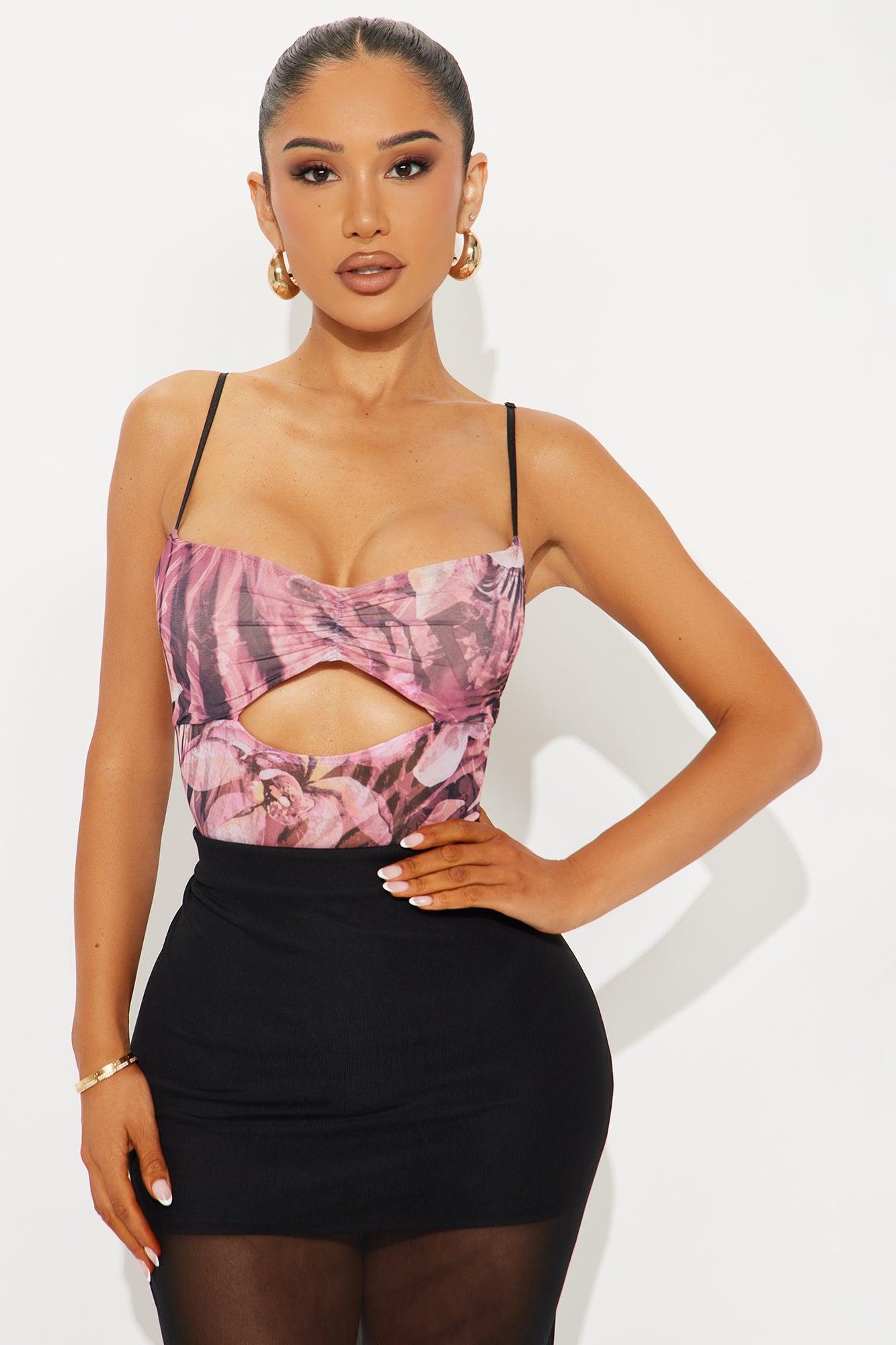 Tallulah Mesh Cut Out Bodysuit - Pink/combo Product Image