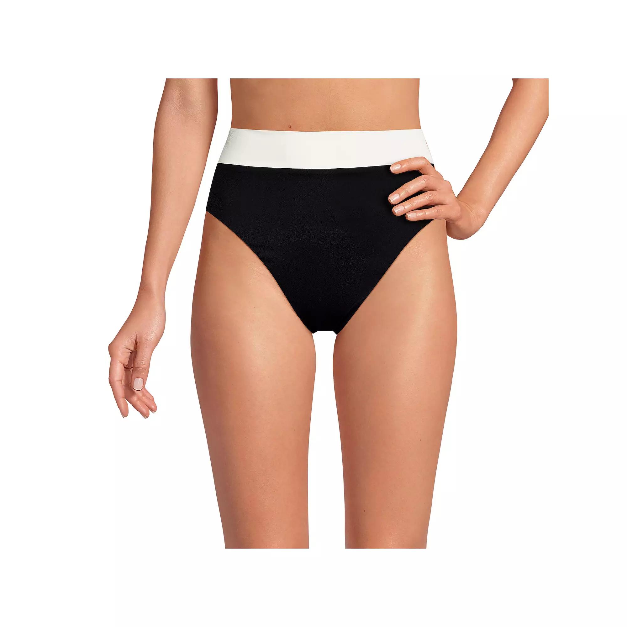 Women's Lands' End Reversible High Waisted Bikini Swim Bottoms,  Product Image