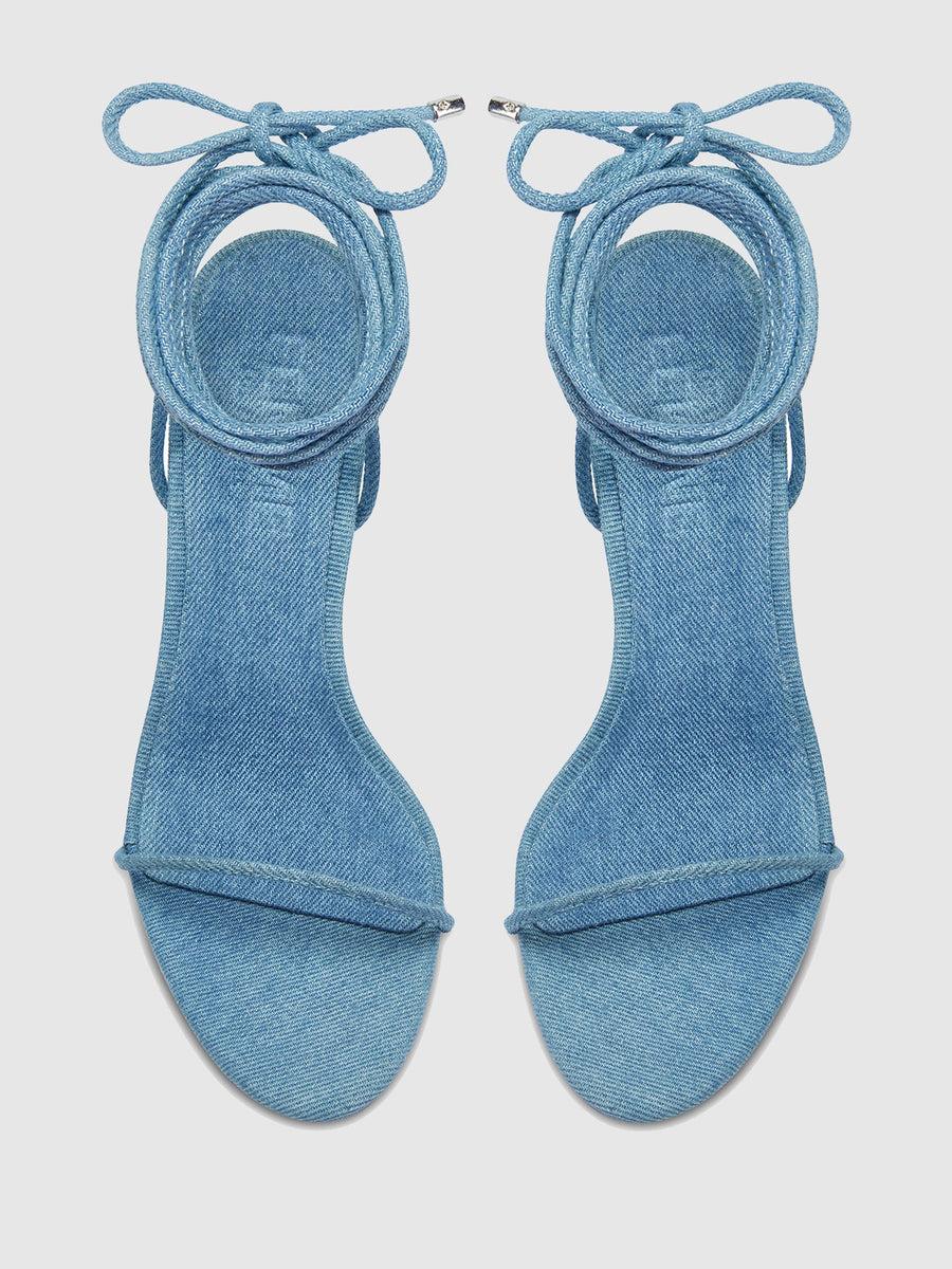3.0 Barely There Lace Up Heel- Denim Product Image