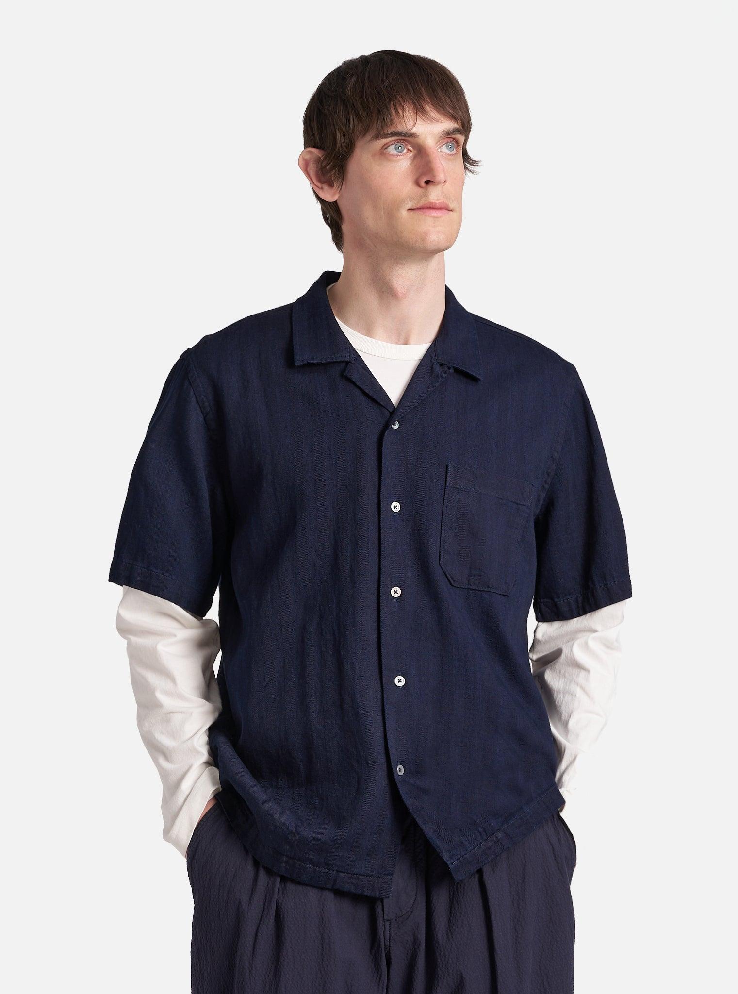 Indigo Herringbone Denim Road Shirt Product Image
