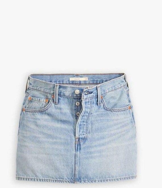 Levi's® Icon Mid Rise Raw Hem Denim Micro Mini Skirt Product Image