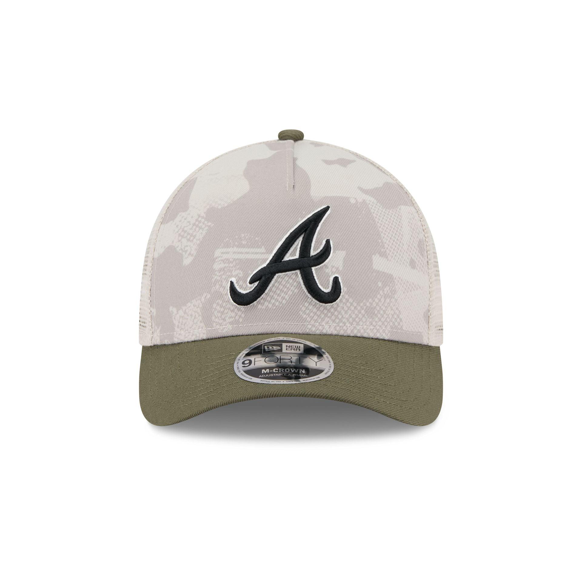 Atlanta Braves Armed Forces Day 2025 9FORTY M-Crown A-Frame Trucker Hat Male Product Image