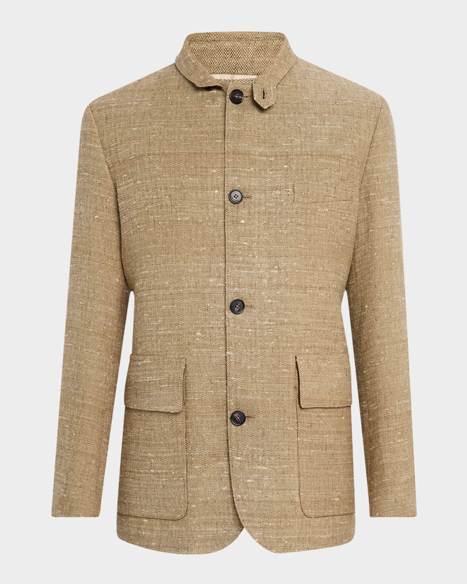 Men's Linen and Silk Roadster Single-Breasted Jacket Product Image