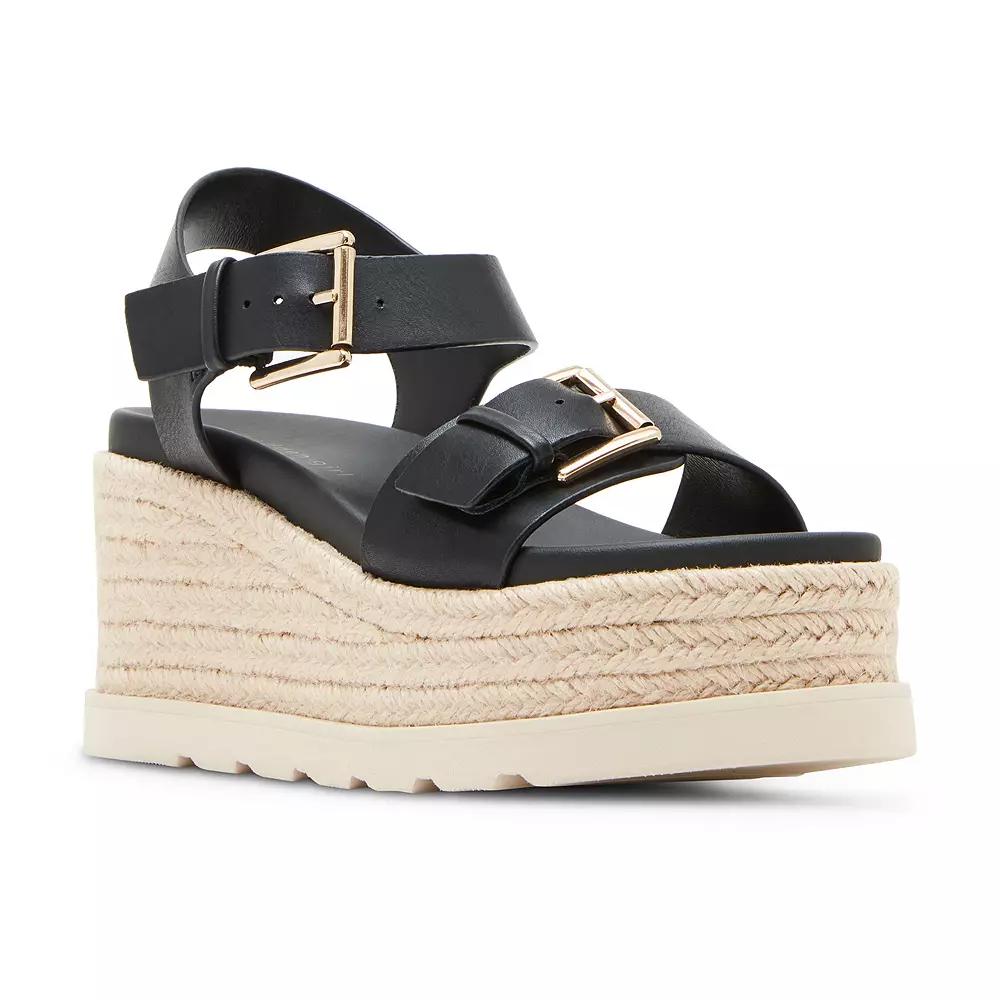 madden girl Radner Women's Wedge Sandals, Size: 9.5, Black Product Image