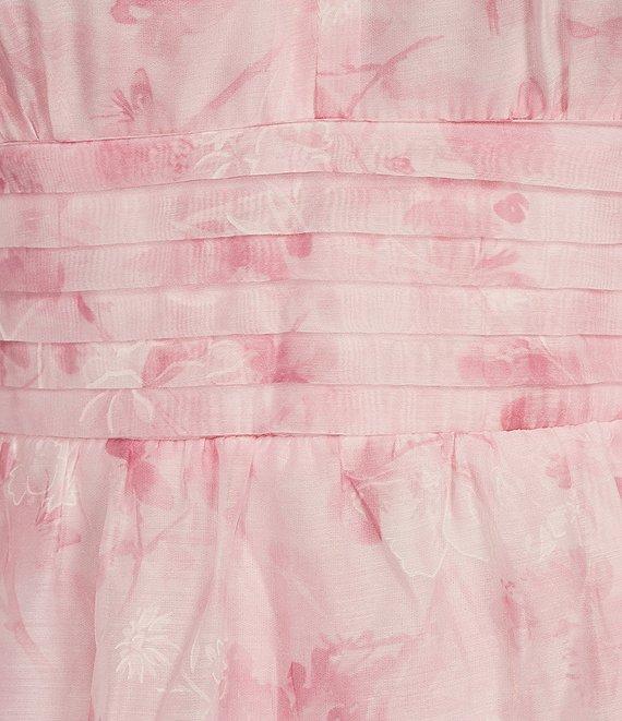 Layered With Love Plus Size Organza Chiffon V-Neck Long Sleeve Ruffle Tiered A-Line Dress Product Image