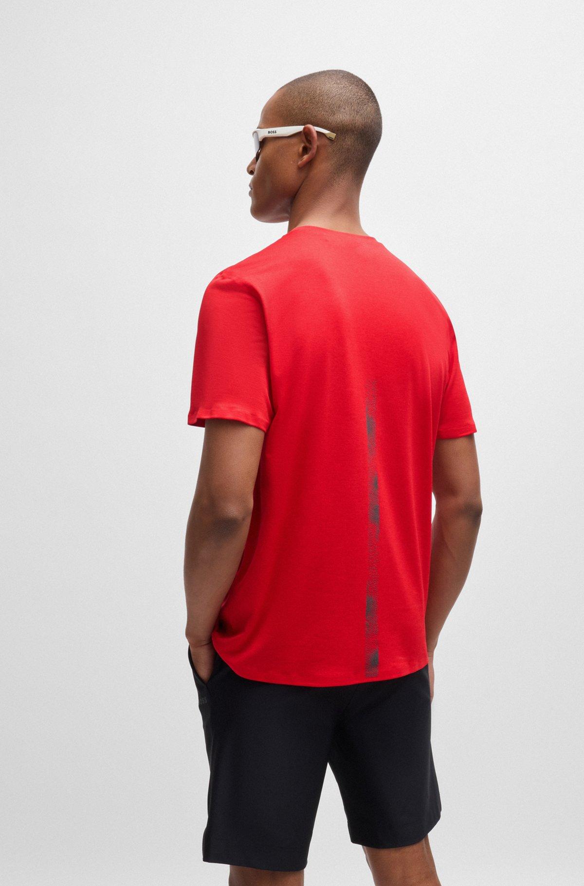 Quick-dry stretch-jersey T-shirt with decorative reflective artwork Product Image