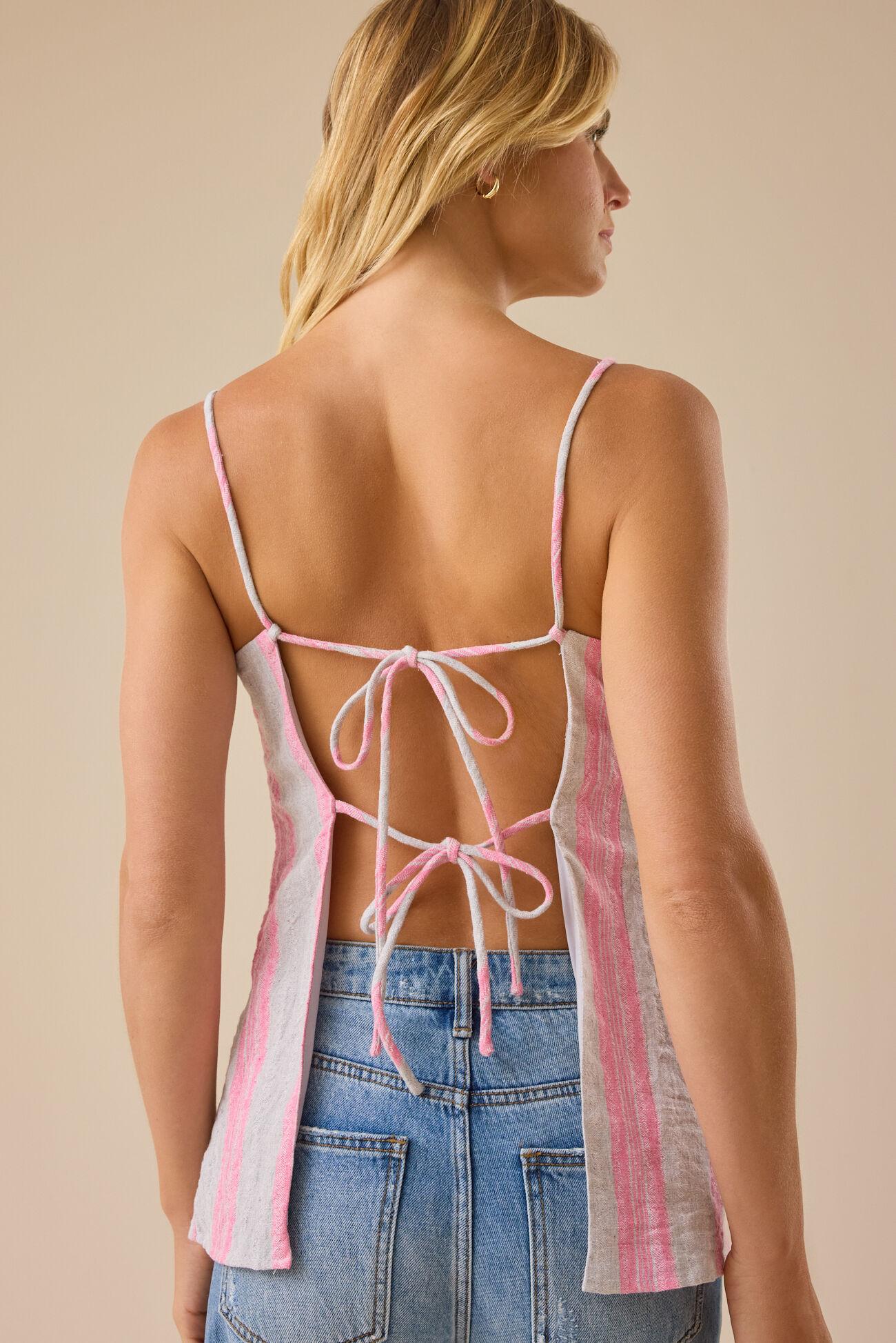 Nikki Striped Tie Back Top Product Image