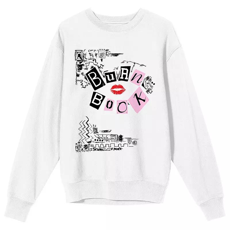 Juniors' Mean Girls Burn Book Long Sleeve Graphic Tee, Girl's, Size: Large, White Product Image