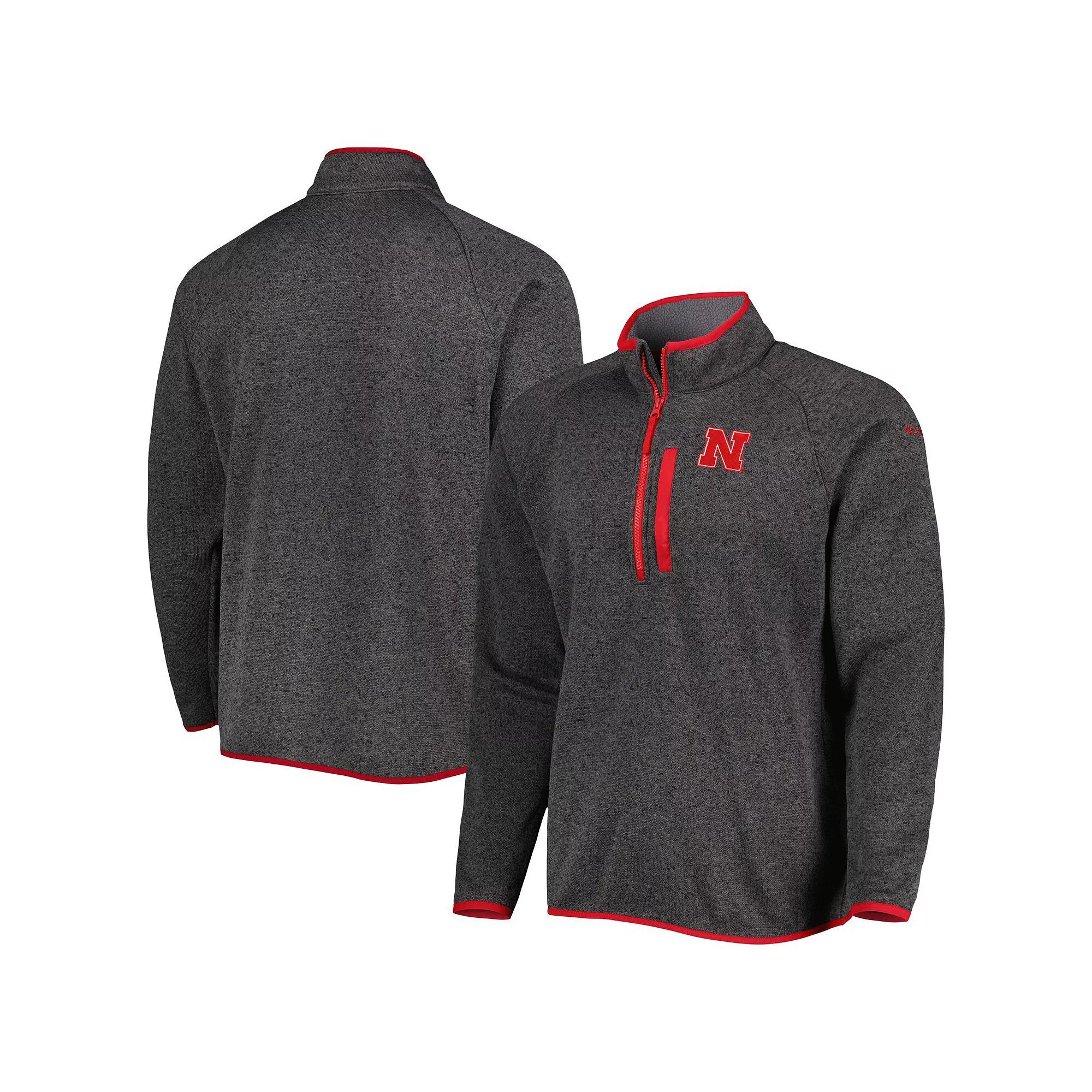 Men's Columbia Gray Nebraska Huskers Canyon Point Raglan Half-Zip Top, Size: Medium, Grey Product Image
