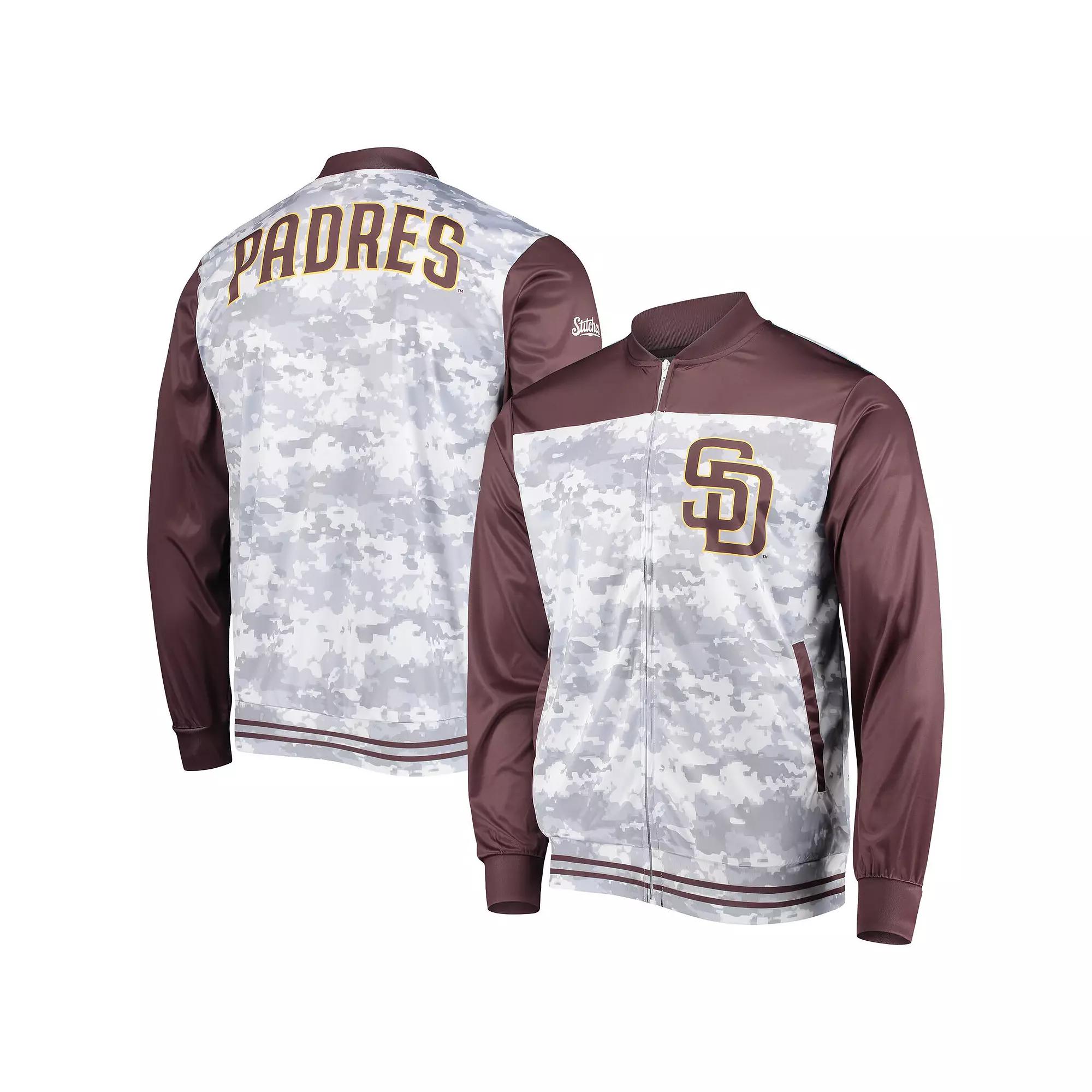 Men's Stitches Brown San Diego Padres Camo Full-Zip Jacket, Size: 2XL Product Image