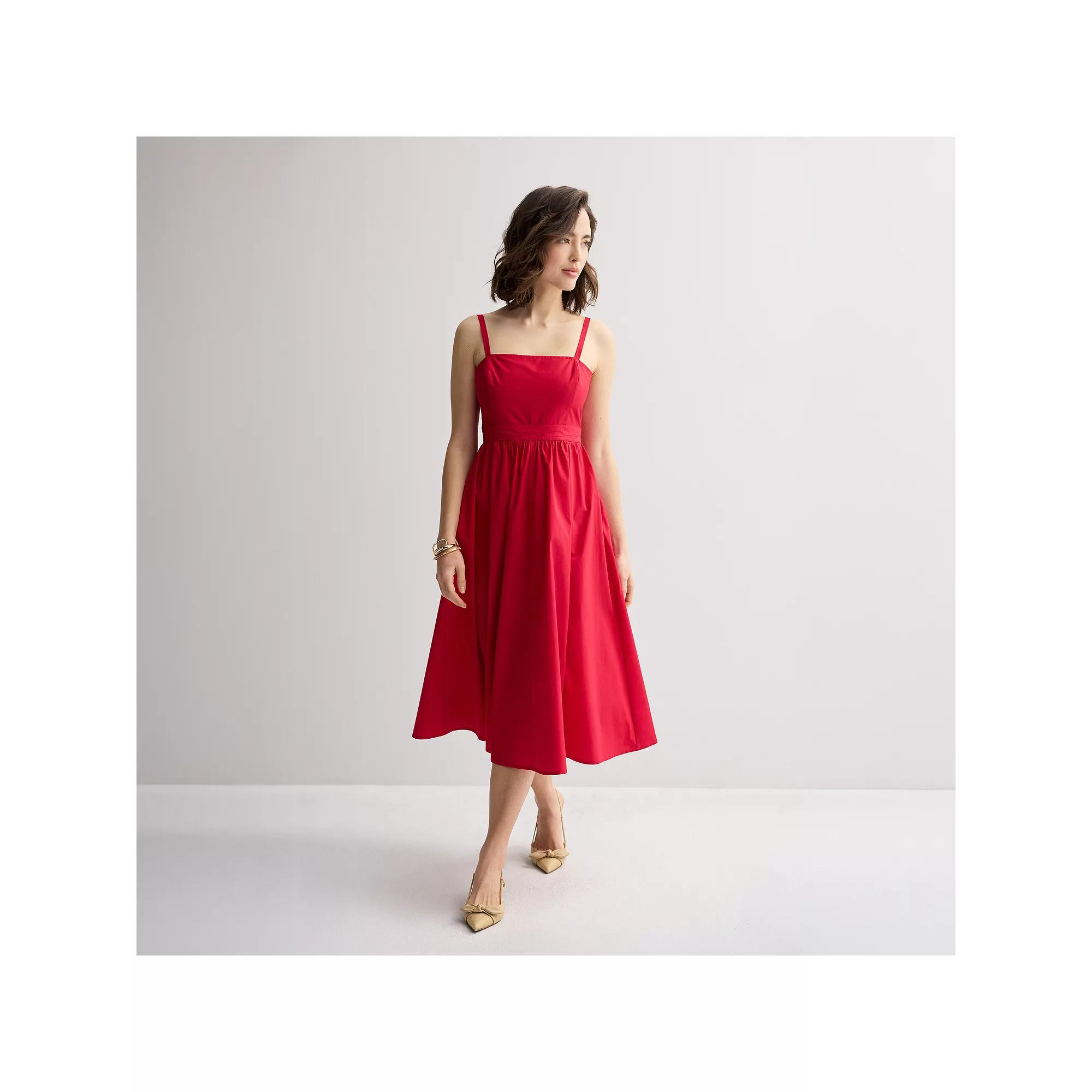 Petite Nine West Square Neck A-Line Dress, Women's, Size: XL Petite, Heartless Product Image