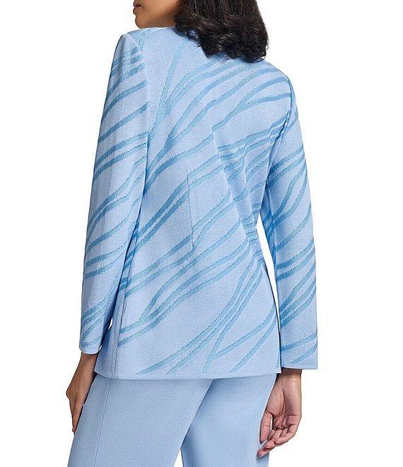 MISOOK Abstract Knit V-Neck Long Sleeve Jacket Product Image