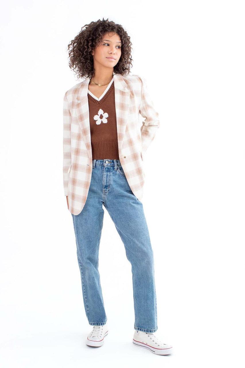 Brown Daisy Sweater Vest Product Image