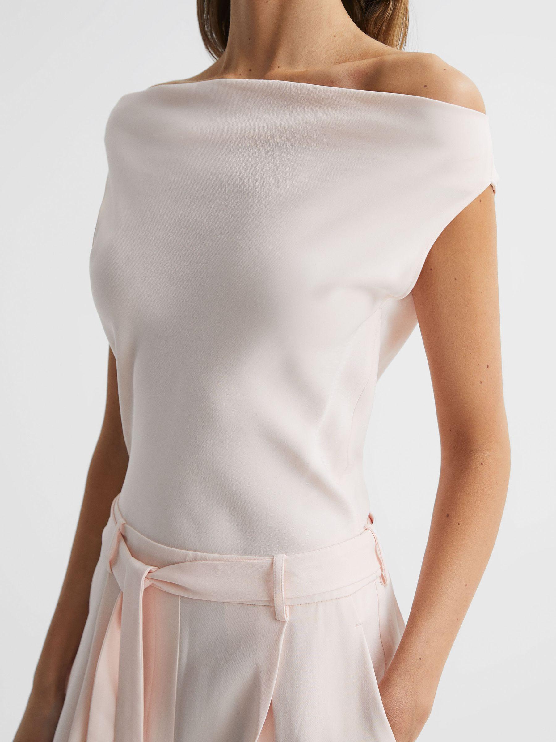 Off-The-Shoulder Jumpsuit in Nude Product Image