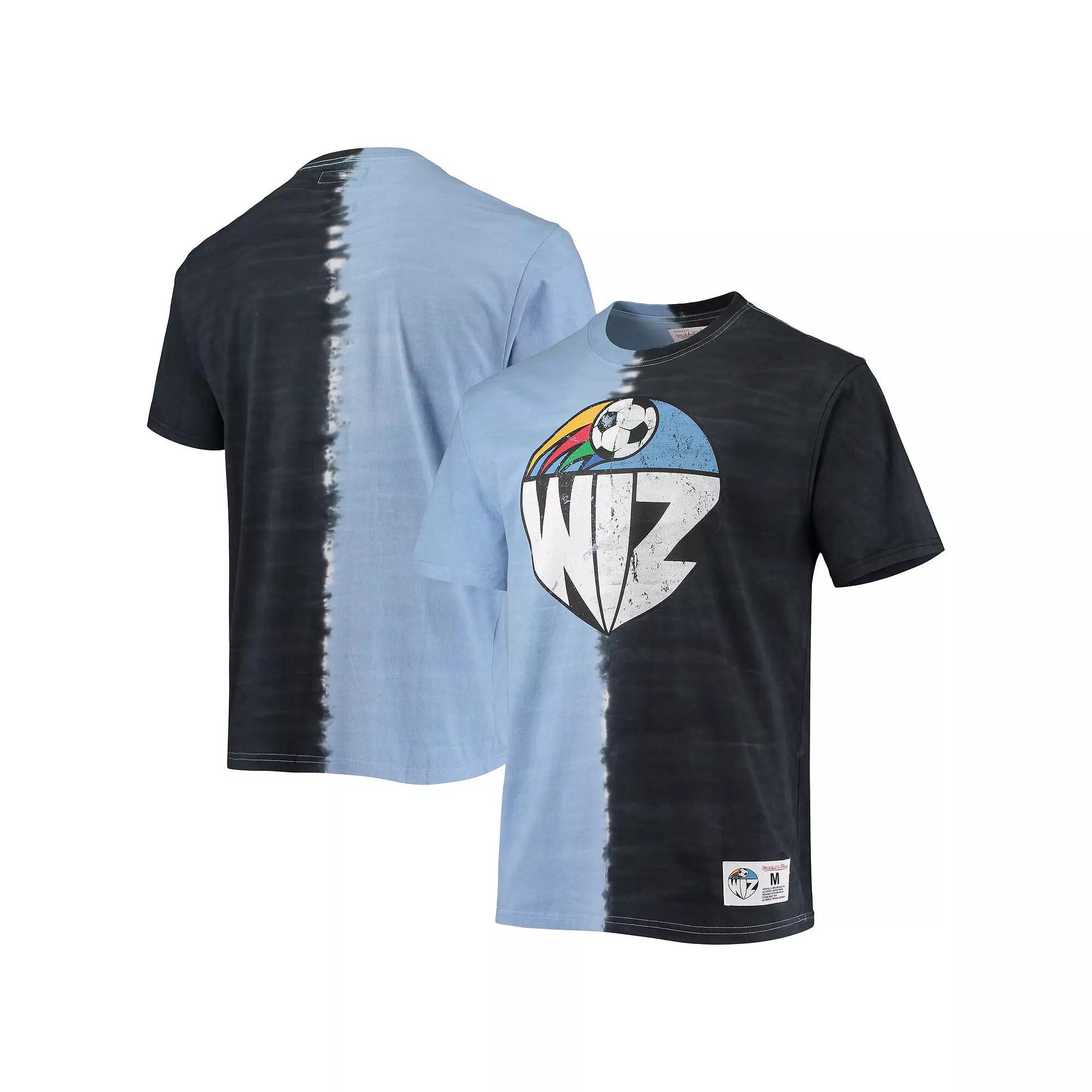 Men's Mitchell & Ness Sky Blue Kansas City Wiz Vertical Tie-Dye Top,  Product Image