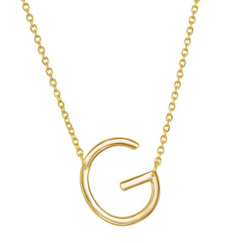 Sterling Silver Sideways Initial Necklace, Women's, Size: 16-18" ADJ, Gold Tone Z Product Image