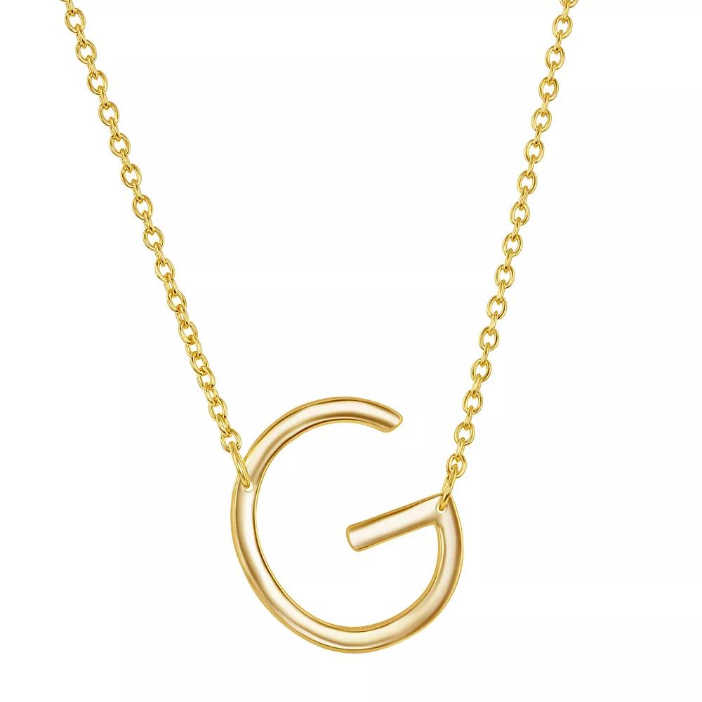 Sterling Silver Sideways Initial Necklace, Women's, Size: 16-18" ADJ, Gold Tone Z Product Image