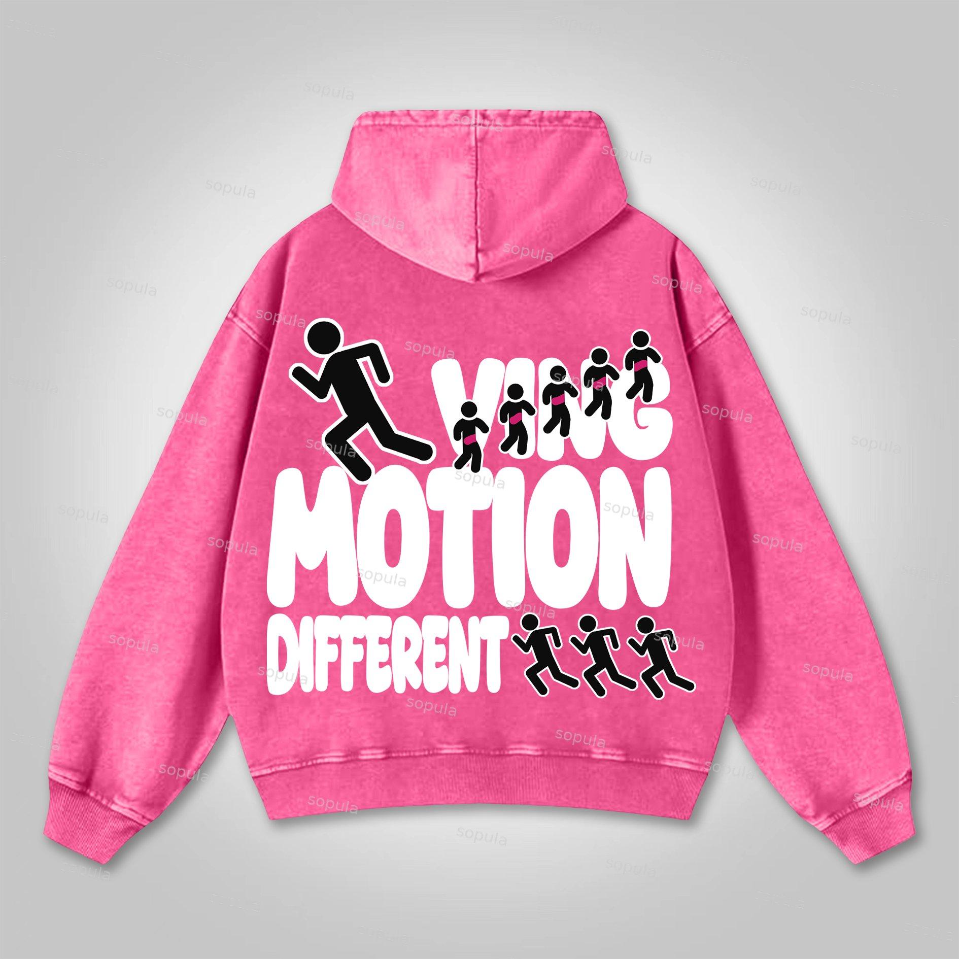 Sopula Vintage Motion Different Graphic Washed Hoodie Product Image