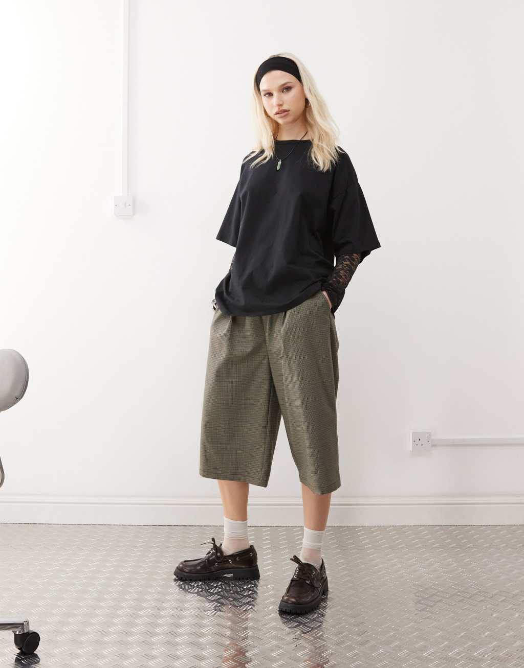 Reclaimed Vintage lace layer T-shirt in black Product Image