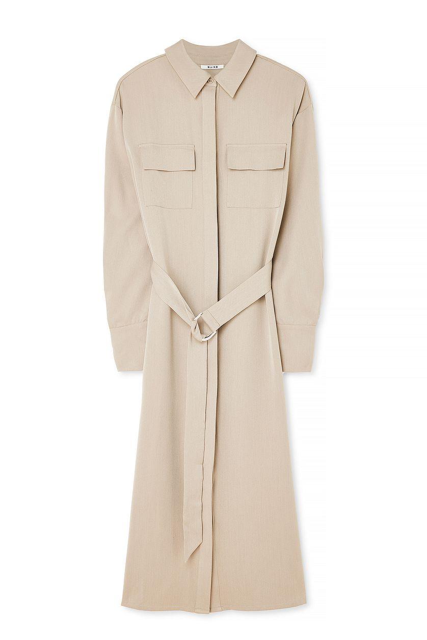 Belted Midi Shirt Dress Product Image