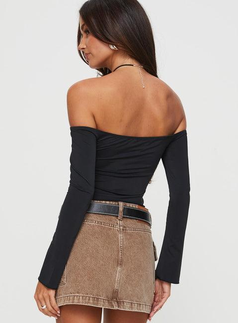 Carradine Off The Shoulder Top Black Product Image
