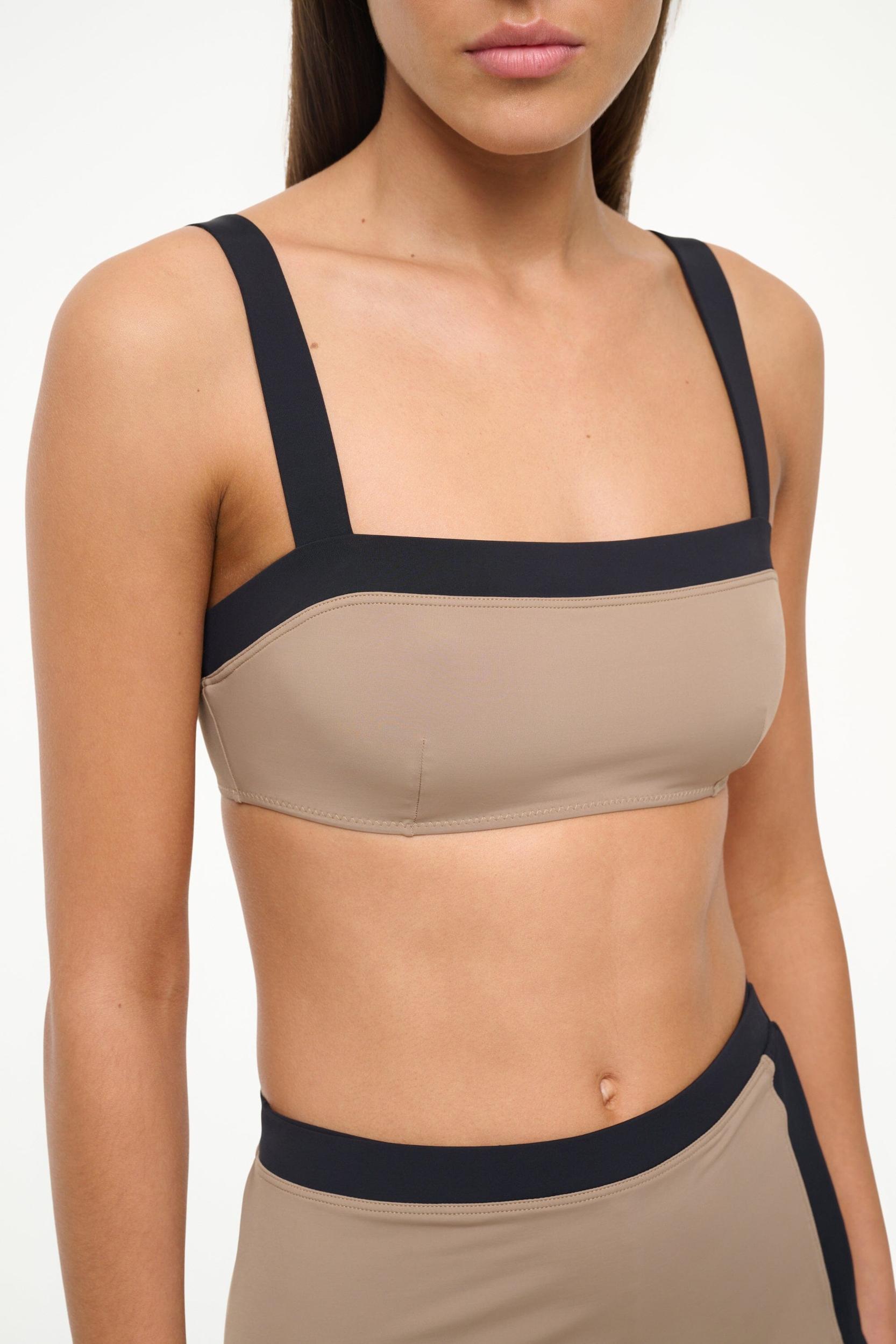 LIV BIKINI TOP | TAUPE BLACK Product Image