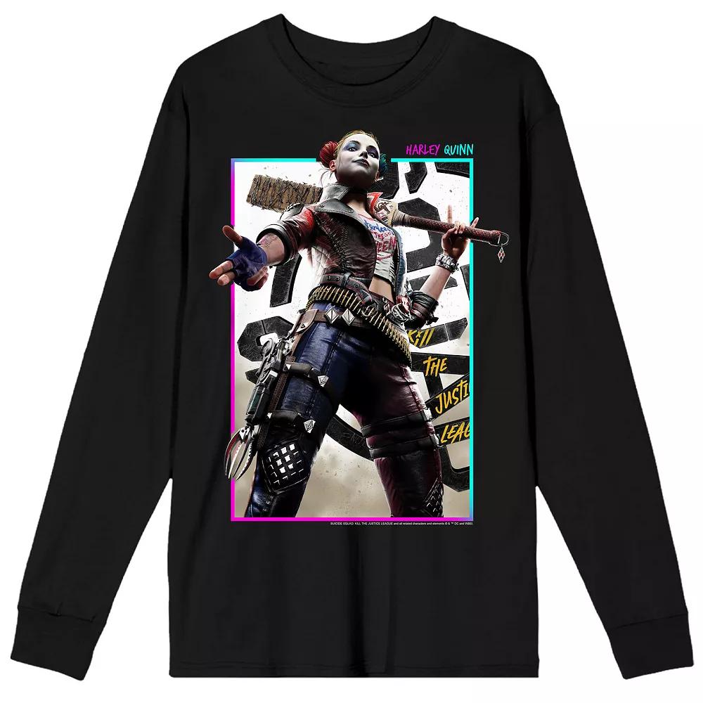 Men's DC Comics Suicide Squad Harley Long Sleeve Graphic Tee, Size: XXL, Black Product Image