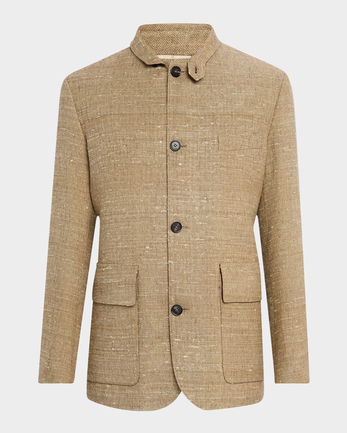 Men's Linen and Silk Roadster Single-Breasted Jacket Product Image