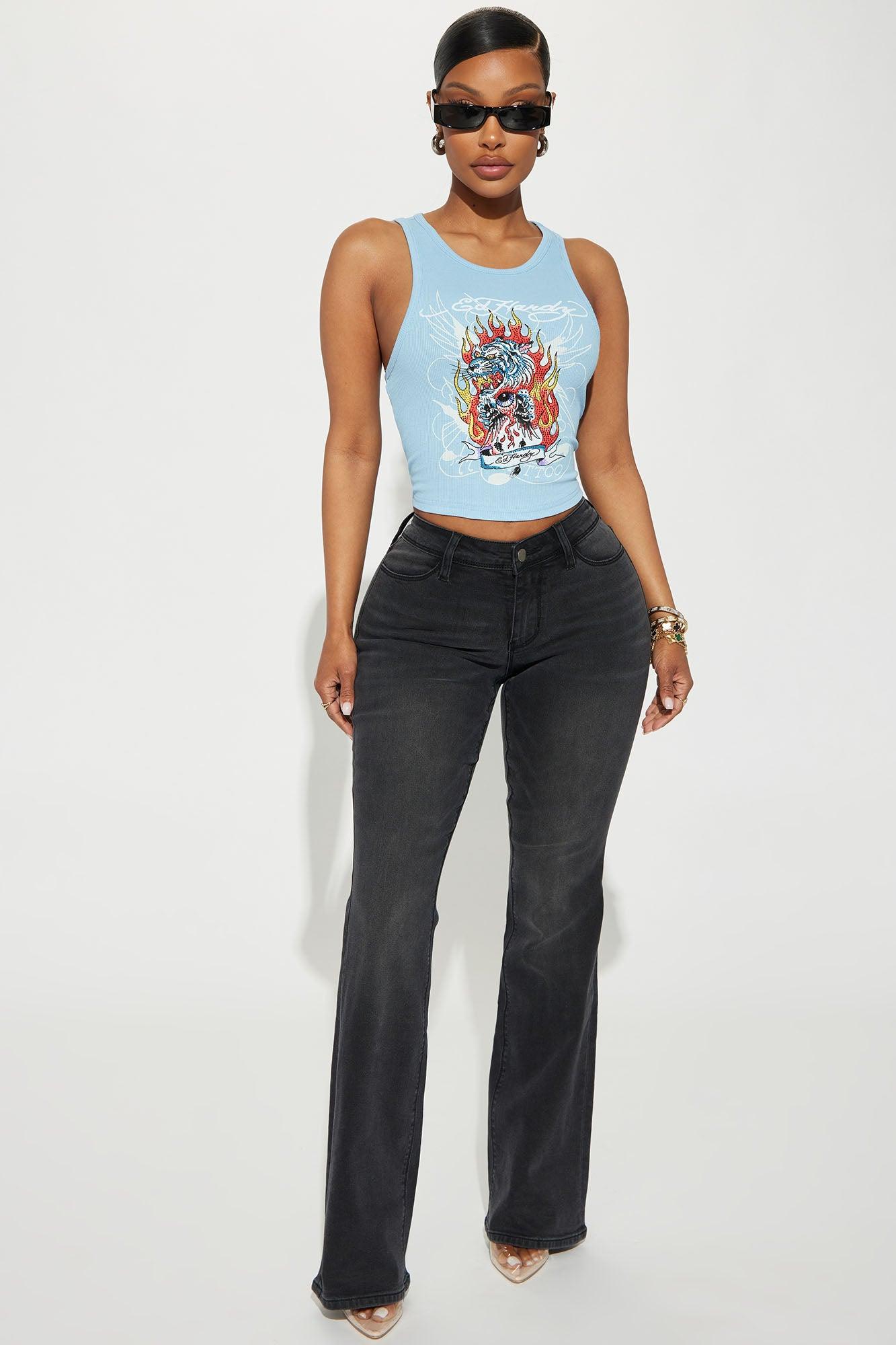 Lost Without You Soft Stretch Bootcut Jeans - Black Wash Product Image