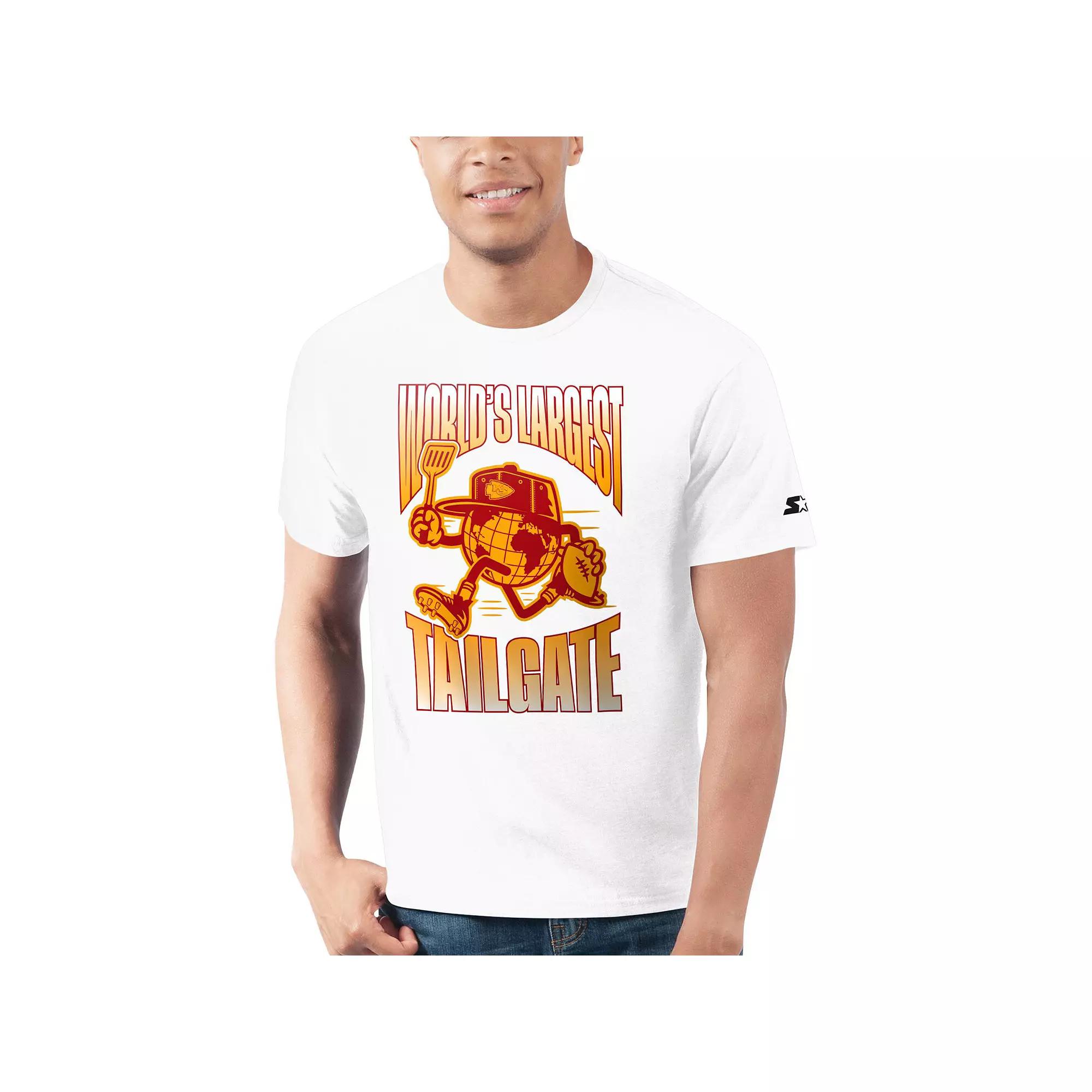 Men's Starter White Kansas City Chiefs World's Largest Tailgate Prime Time T-Shirt,  Product Image