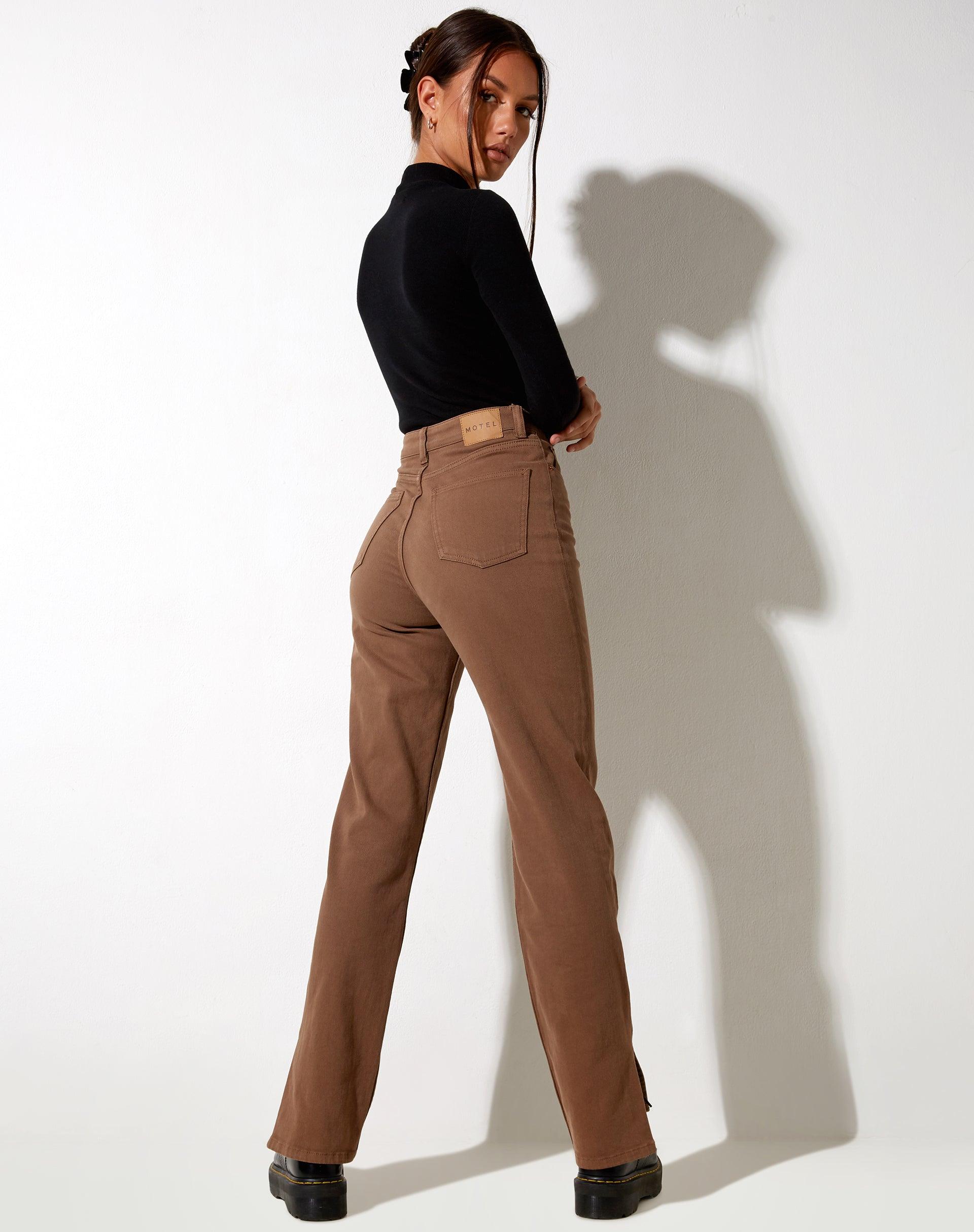 Straight Leg Jeans in Rich Brown Product Image