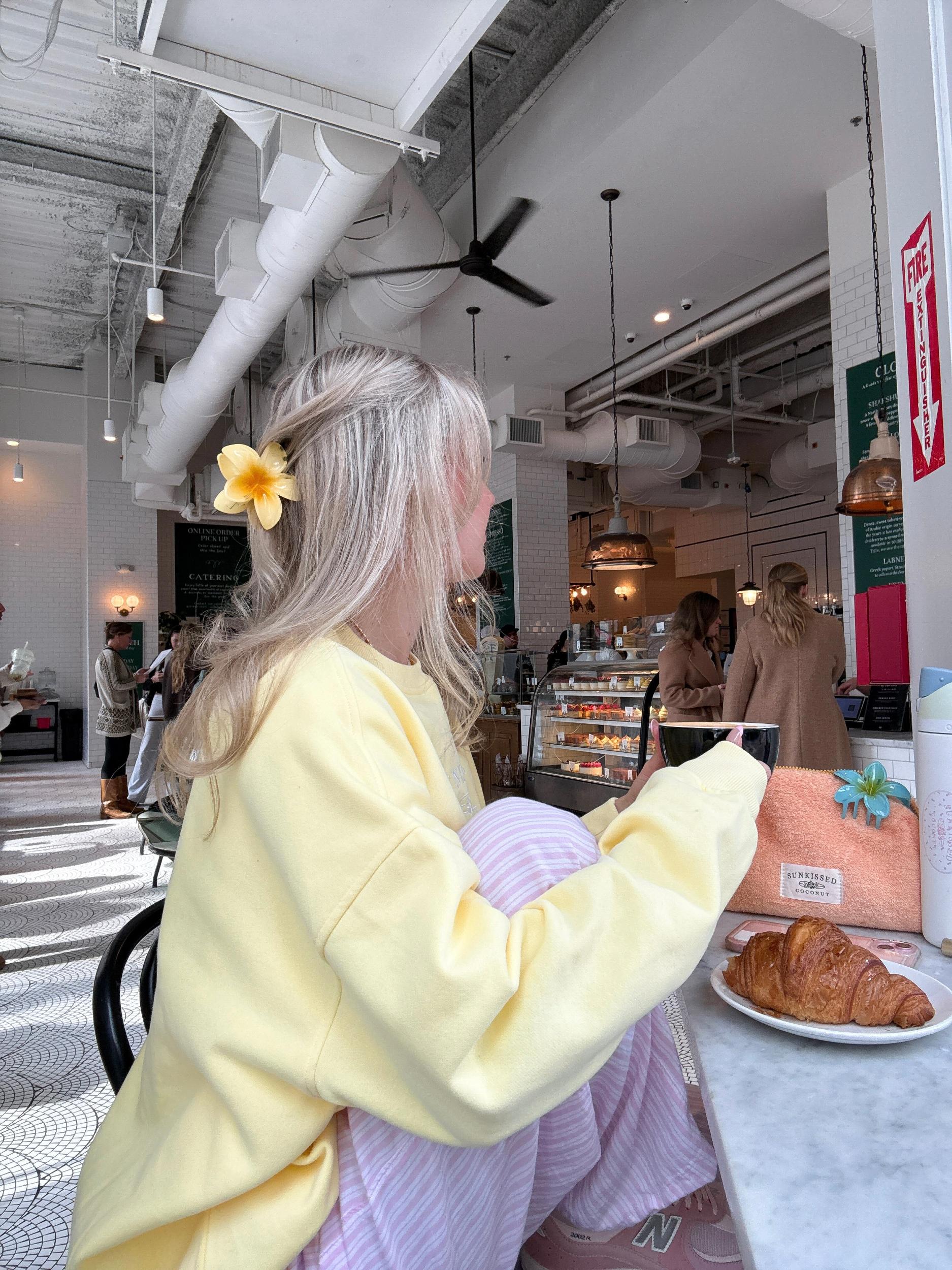 Isabella Banana Yellow Sunkissedcoconut Embroider Sweatshirt Product Image