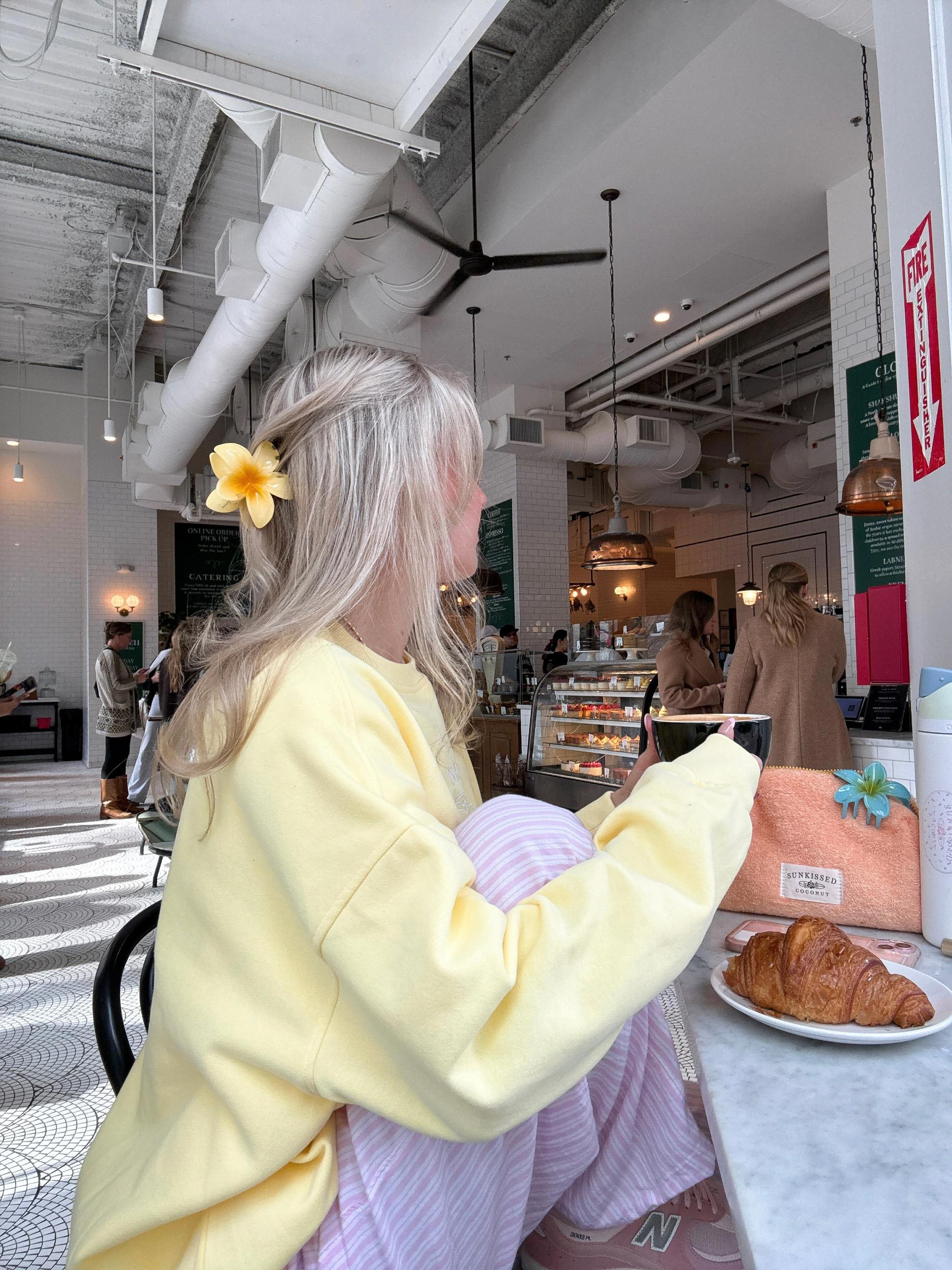 Isabella Banana Yellow Sunkissedcoconut Embroider Sweatshirt Product Image