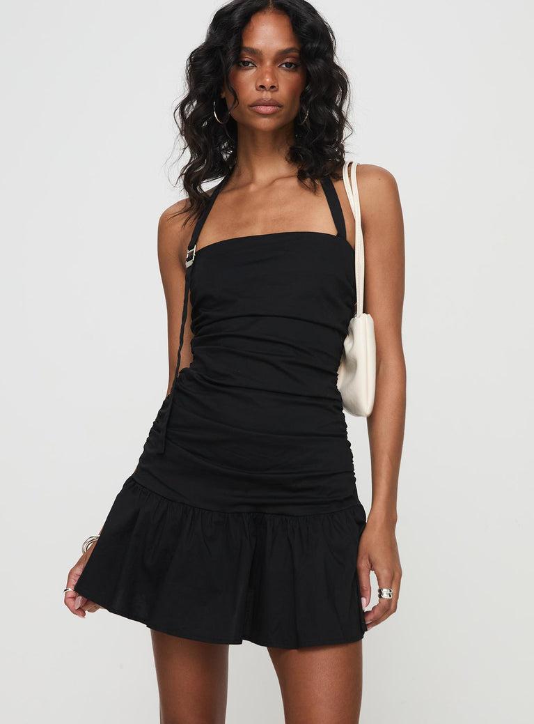 Tamlyn Halter Mini Dress Black Product Image
