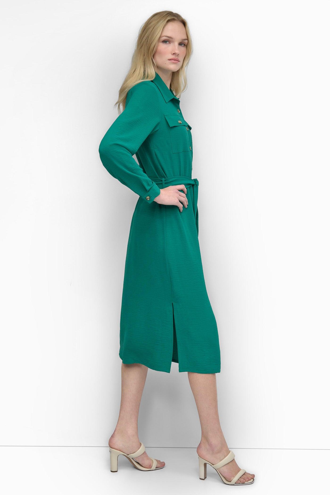 COLLARED BUTTON DRESS Product Image