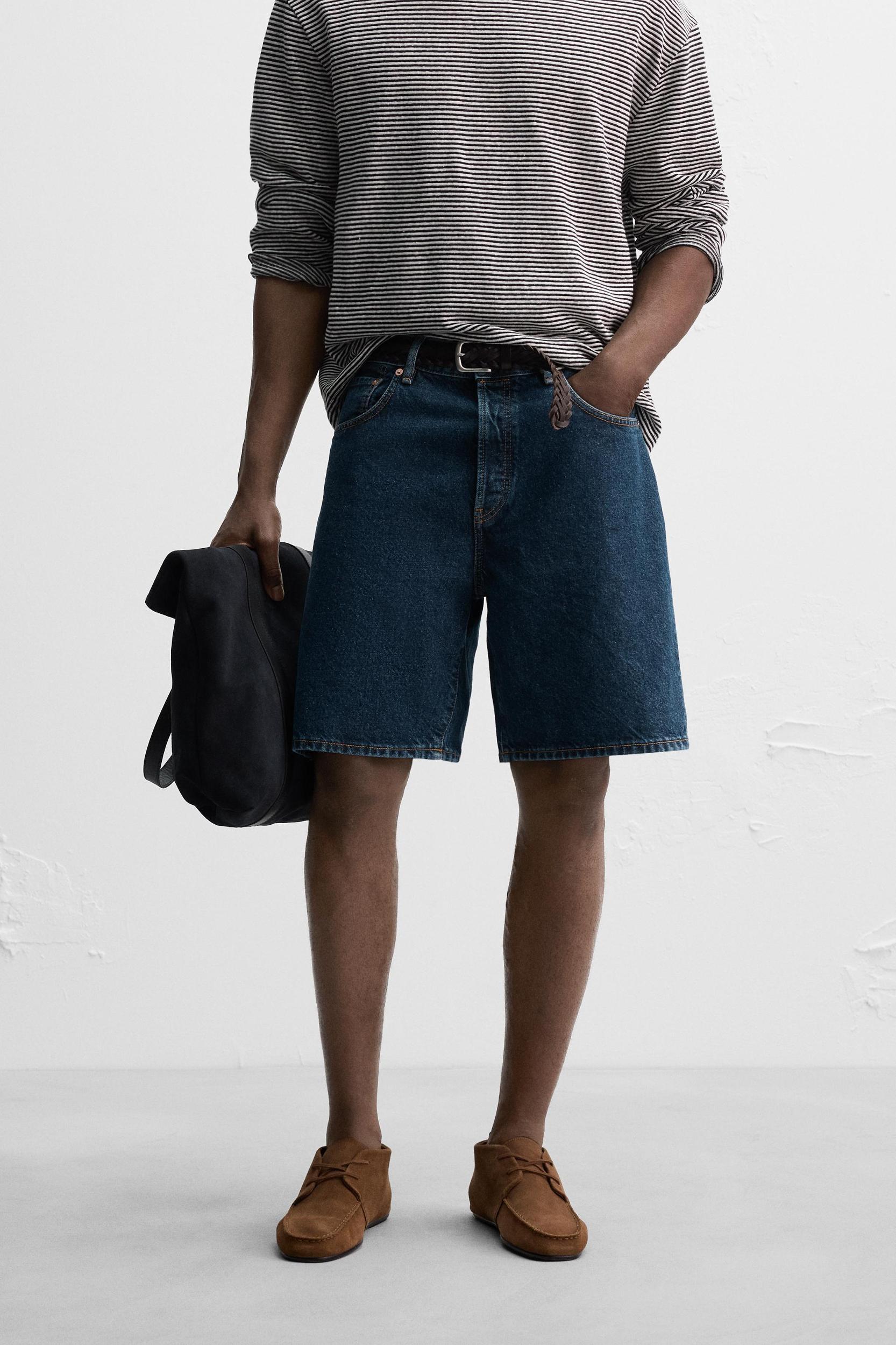 LIMITED EDITION STRAIGHT-FIT DENIM SHORTS Product Image