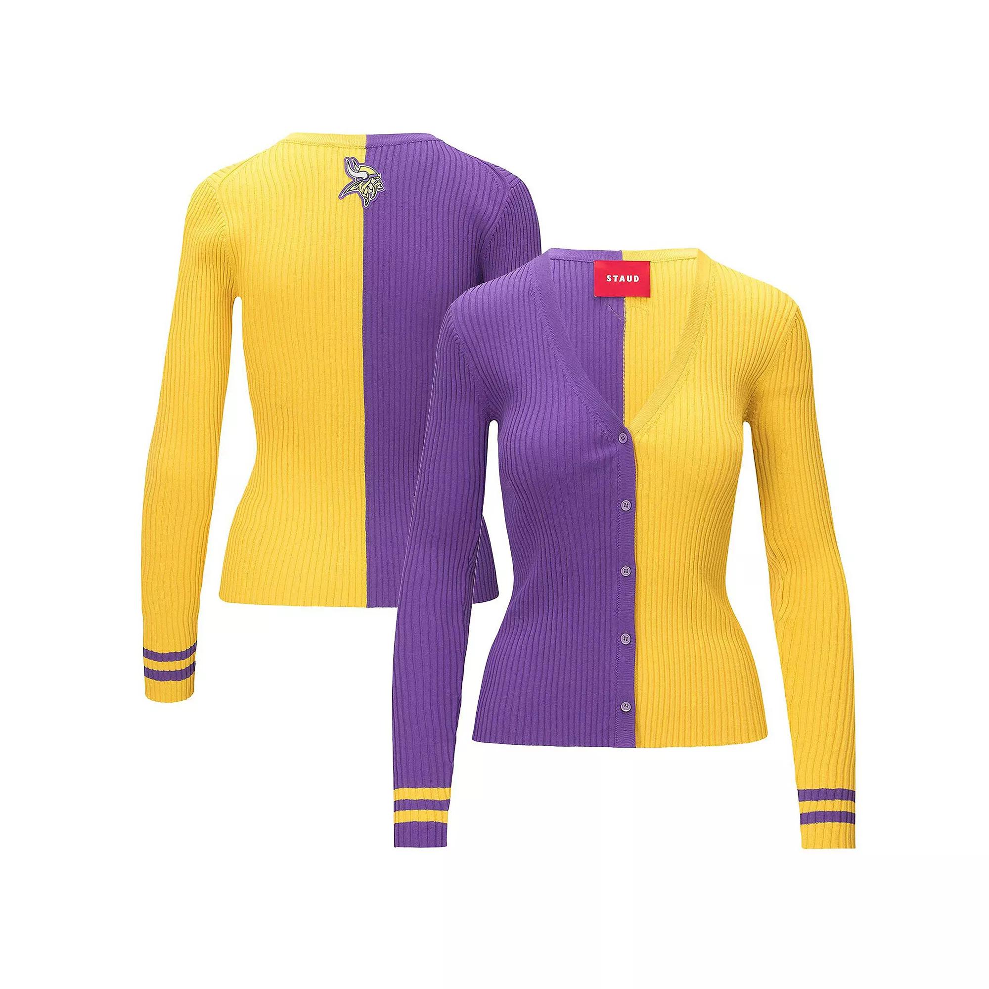 Women's STAUD Purple/Gold Minnesota Vikings Cargo Sweater, Size: Medium Product Image