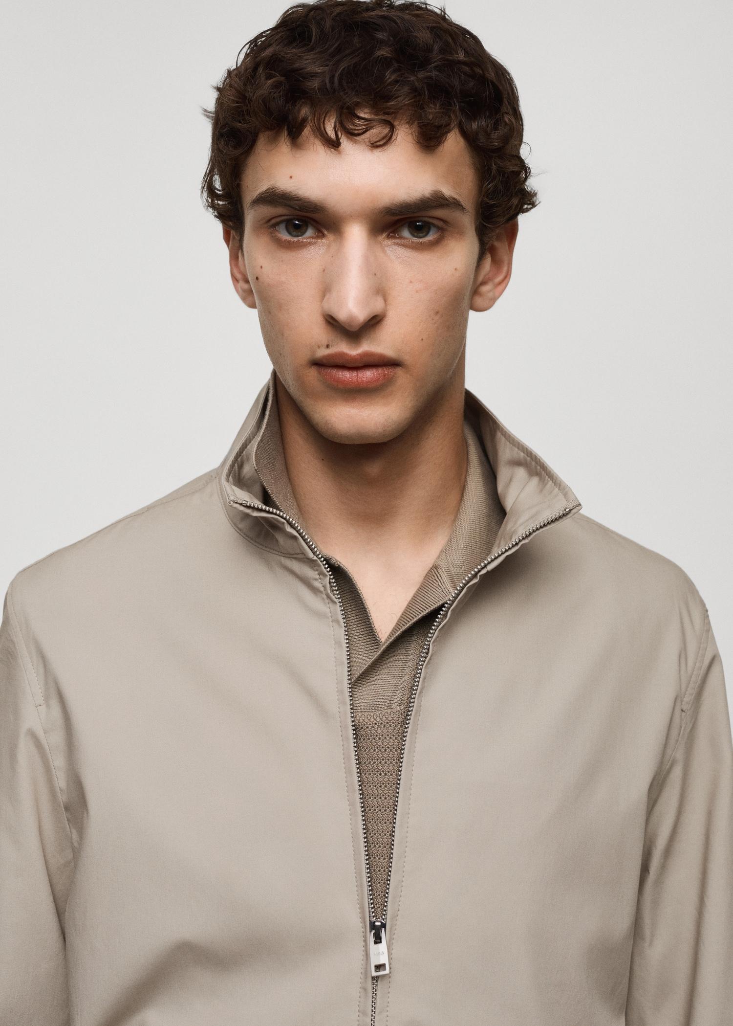 Zip-up lyocell jacket - Men | MANGO USA Product Image