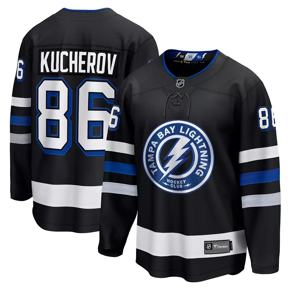 Men's Fanatics Nikita Kucherov Black Tampa Bay Lightning Alternate Premier Breakaway Player Jersey, Size: Small, Lgh Black Product Image