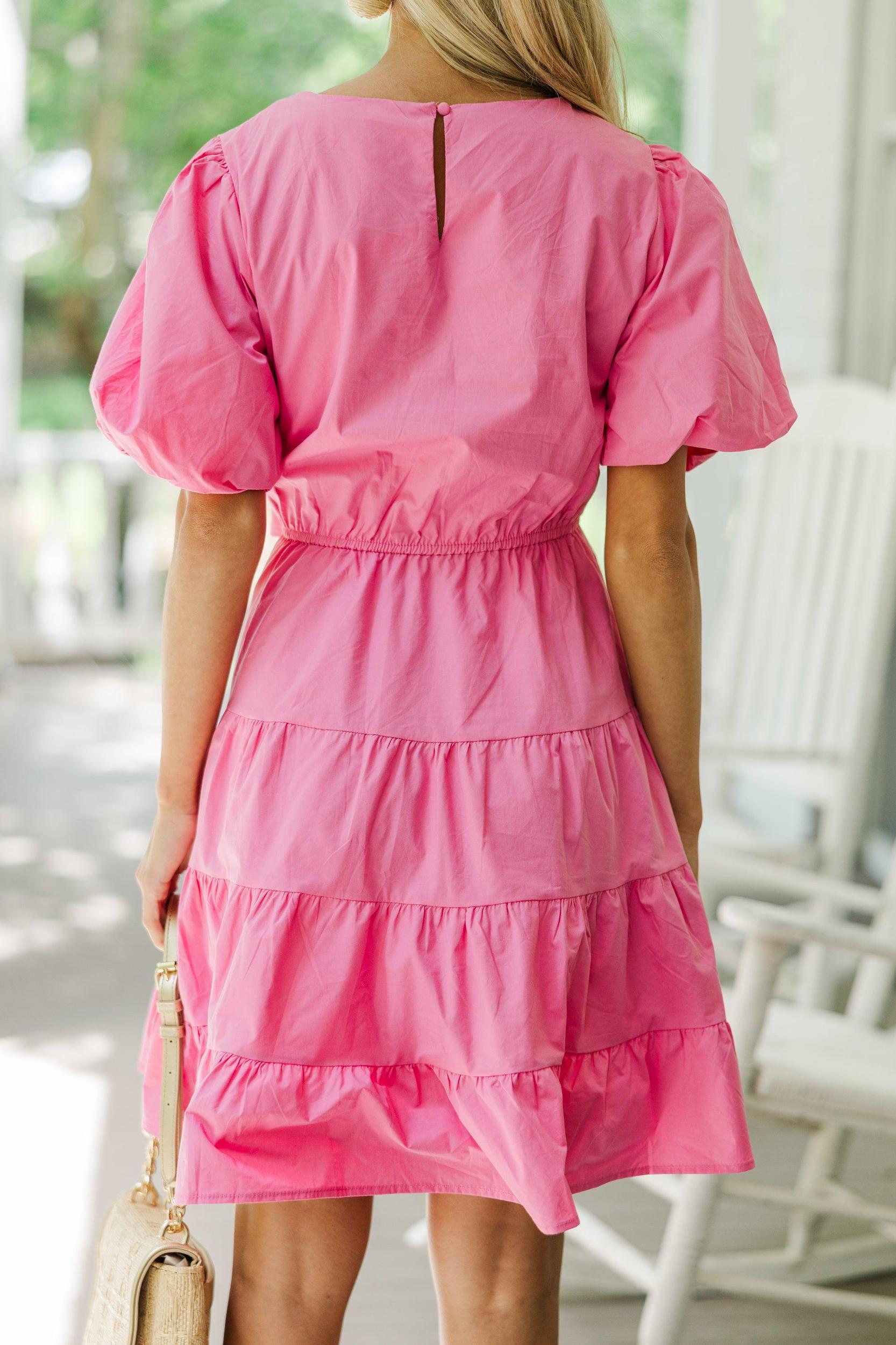 All True Pink Tiered Dress Female Product Image