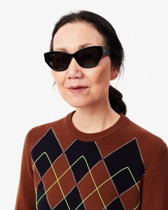 Embroidered Argyle Intarsia Sweater Product Image