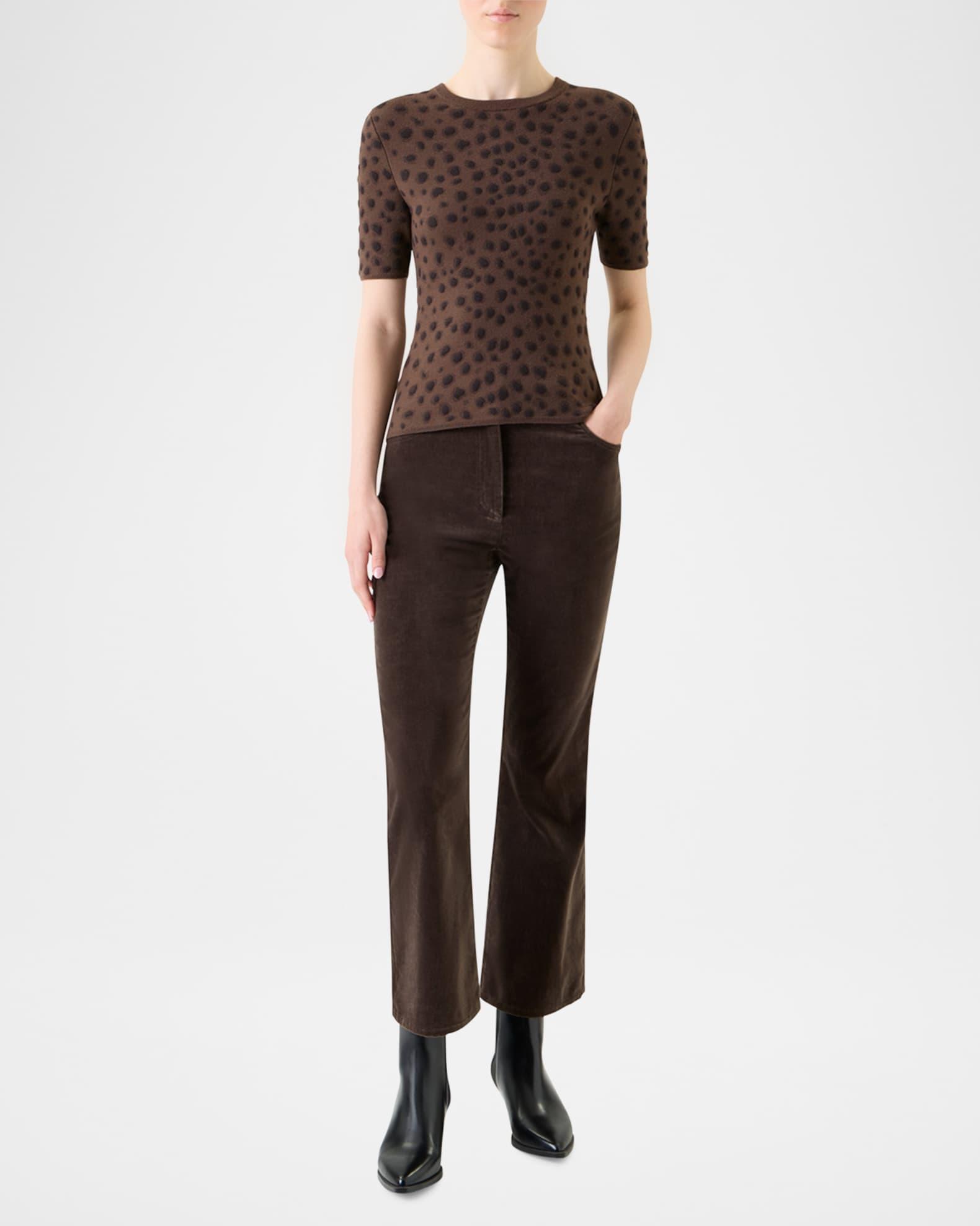 Leopard Jacquard Knit Merino Wool Sweater Product Image